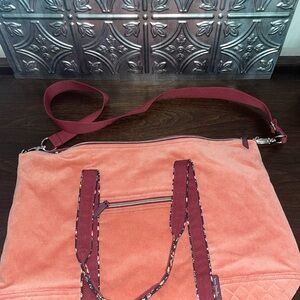 Vera Bradley Tote With Crossbody Strap in Blush Fig Corduroy Pink